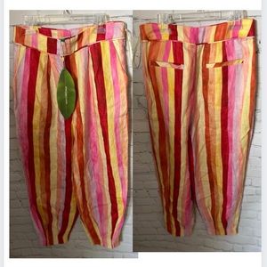 FARM RIO LINEN SUNNY STRIPED PANTS